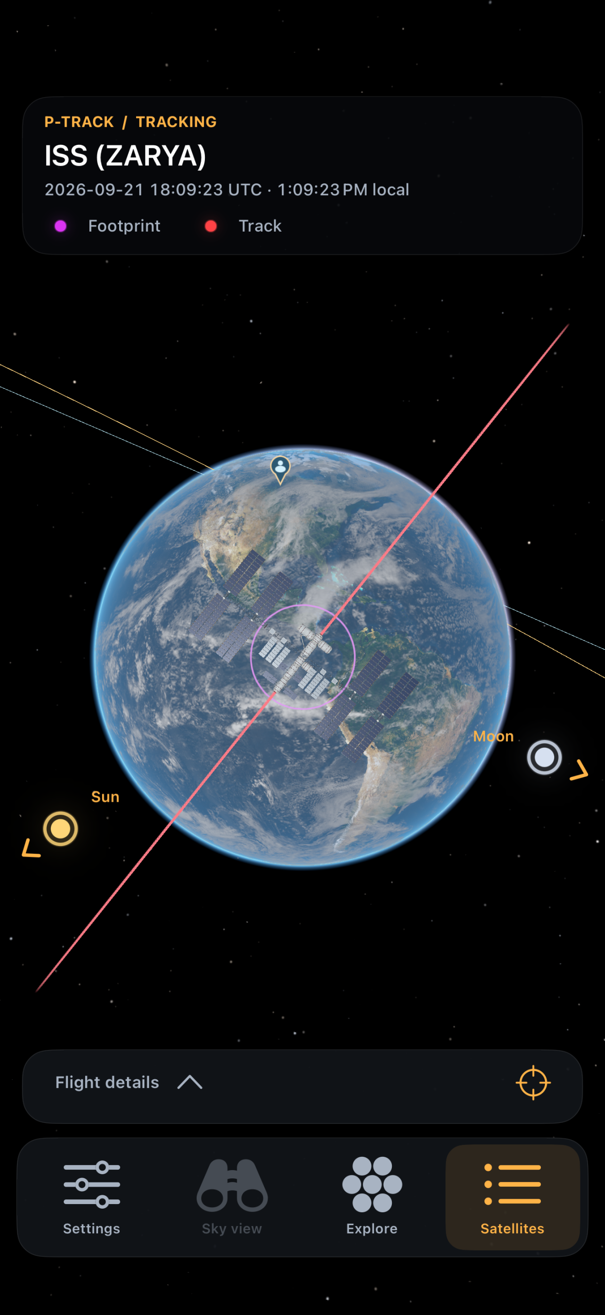 P-Track tracking the International Space Station over Earth
